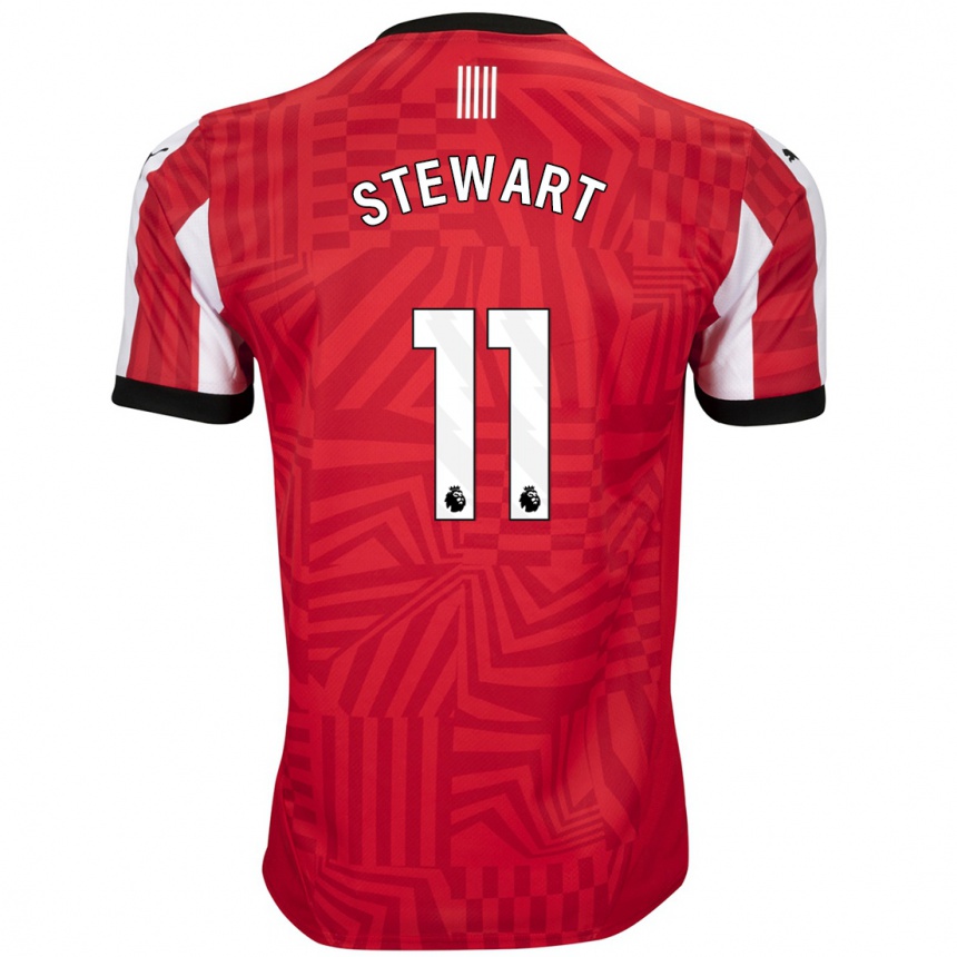 Men Football Ross Stewart #11 Red White Home Jersey 2024/25 T-Shirt Australia