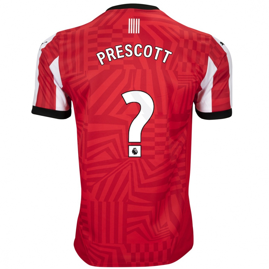 Men Football Alfie Prescott #0 Red White Home Jersey 2024/25 T-Shirt Australia