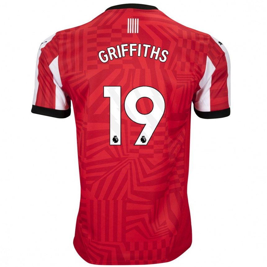 Men Football Alice Griffiths #19 Red White Home Jersey 2024/25 T-Shirt Australia