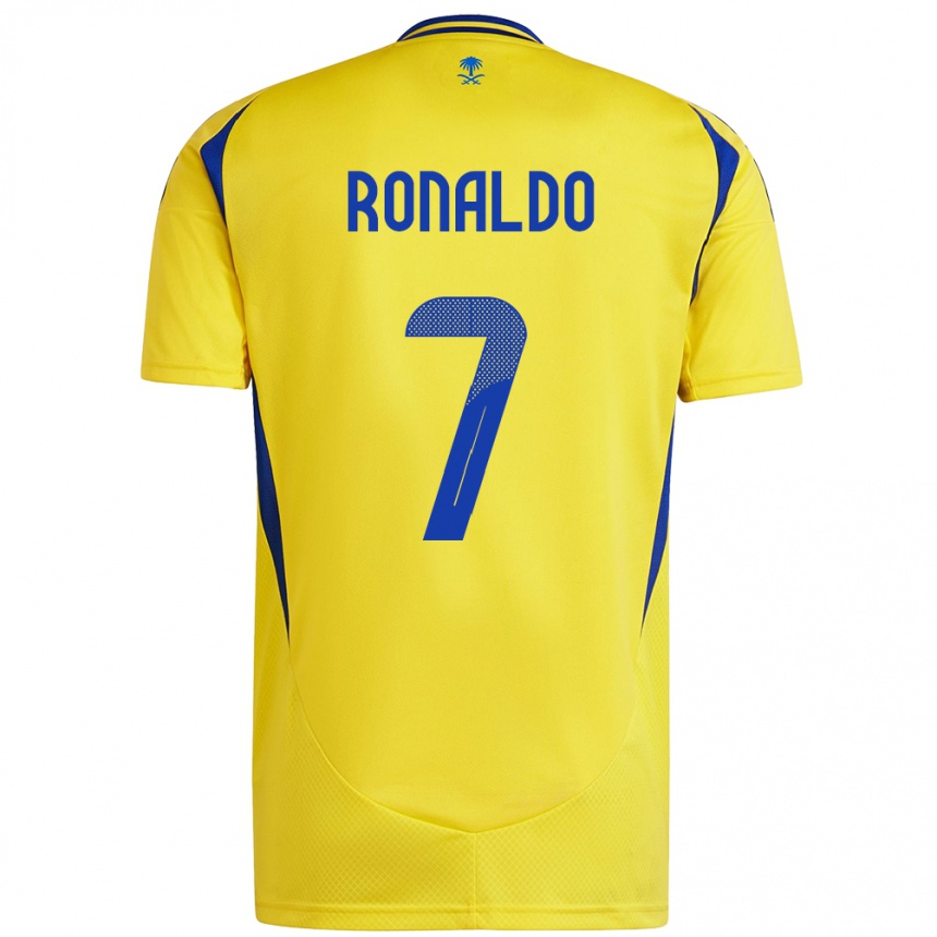 Men Football Cristiano Ronaldo #7 Yellow Blue Home Jersey 2024/25 T-Shirt Australia