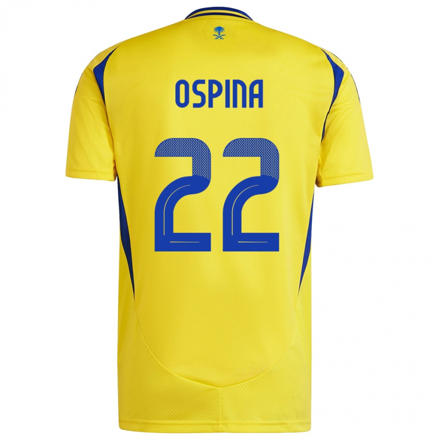 Men Football David Ospina #22 Yellow Blue Home Jersey 2024/25 T-Shirt Australia