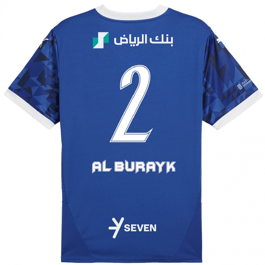 Men Football Mohammed Al-Burayk #2 Dark Blue White Home Jersey 2024/25 T-Shirt Australia