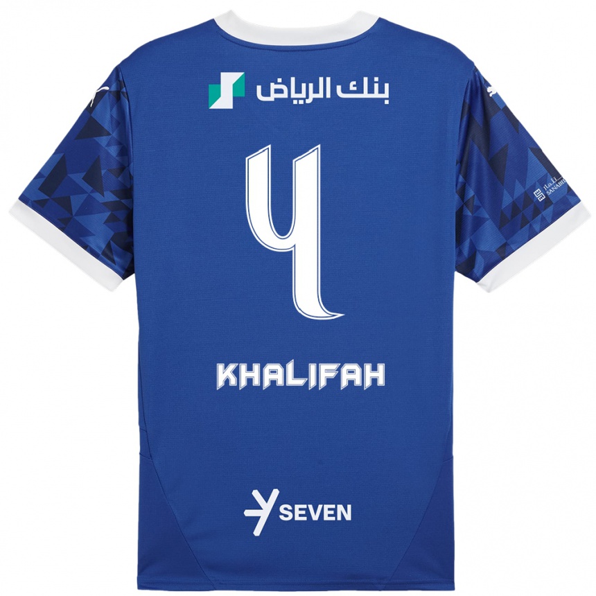 Men Football Khalifah Al-Dawsari #4 Dark Blue White Home Jersey 2024/25 T-Shirt Australia