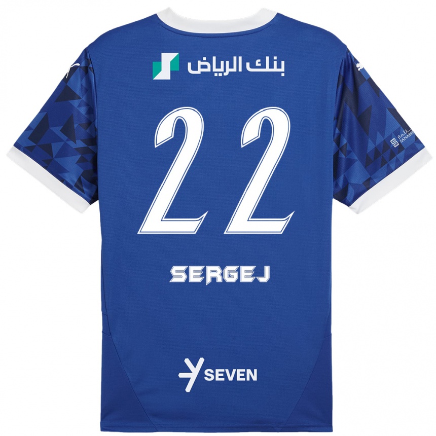 Men Football Sergej Milinkovic-Savic #22 Dark Blue White Home Jersey 2024/25 T-Shirt Australia