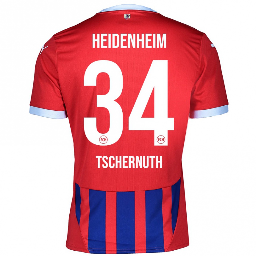 Men Football Paul Tschernuth #34 Red Blue Home Jersey 2024/25 T-Shirt Australia