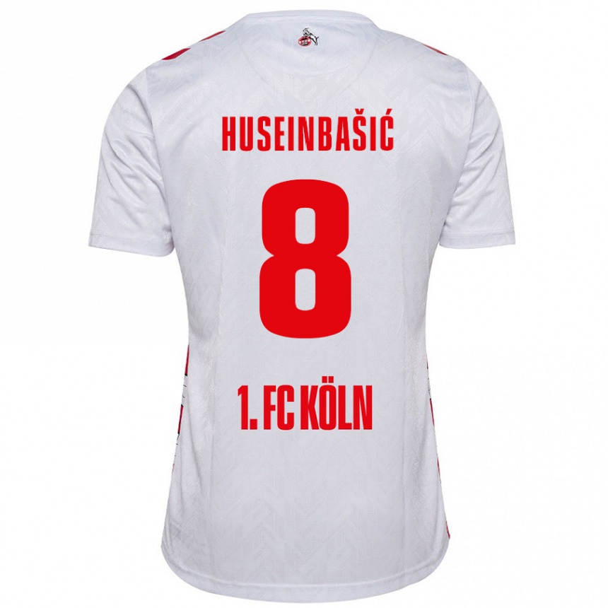 Men Football Denis Huseinbasic #8 White Red Home Jersey 2024/25 T-Shirt Australia