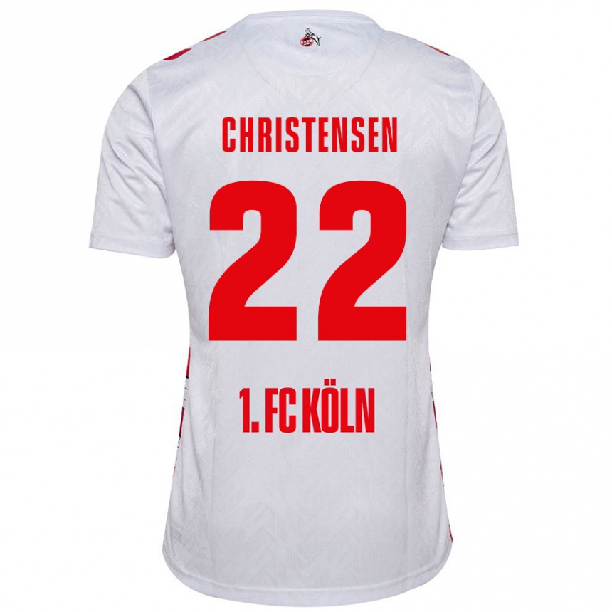 Men Football Jacob Christensen #22 White Red Home Jersey 2024/25 T-Shirt Australia