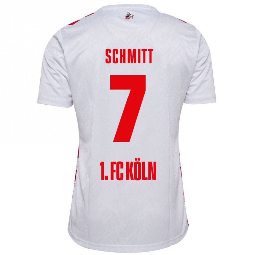 Men Football Oliver Schmitt #7 White Red Home Jersey 2024/25 T-Shirt Australia