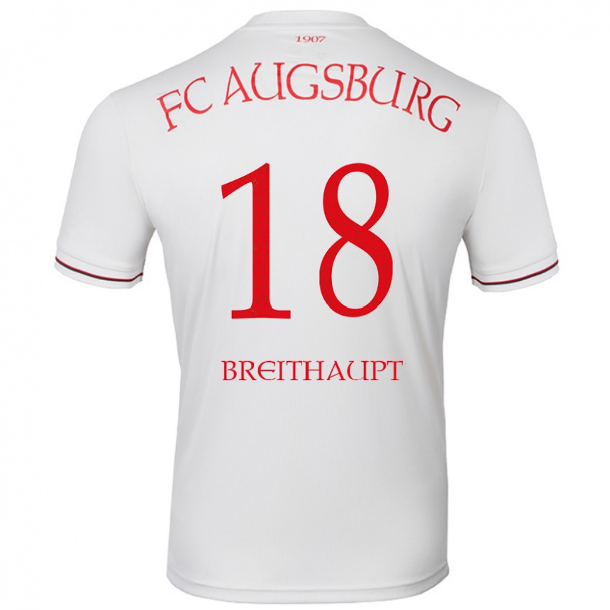 Men Football Tim Breithaupt #18 White Home Jersey 2024/25 T-Shirt Australia