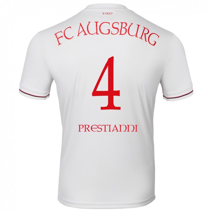 Men Football Luis Prestianni #4 White Home Jersey 2024/25 T-Shirt Australia