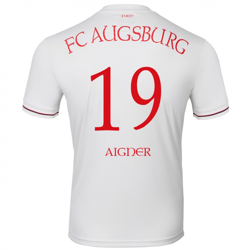 Men Football Lukas Aigner #19 White Home Jersey 2024/25 T-Shirt Australia