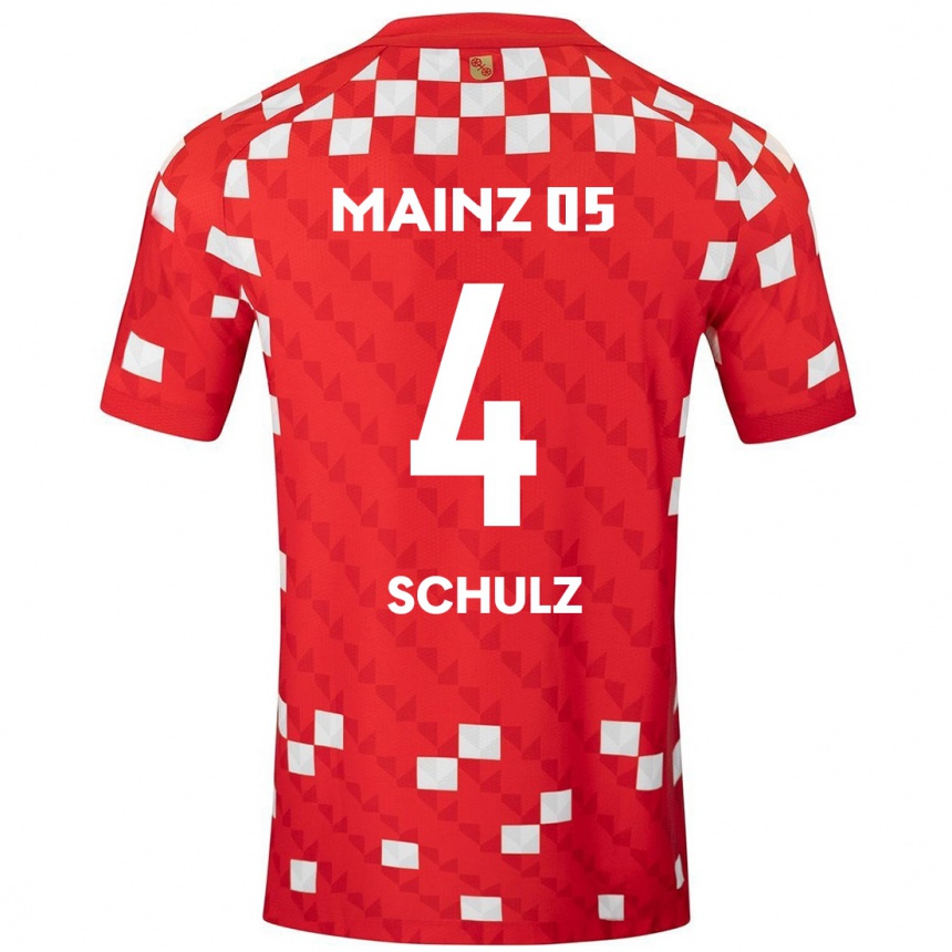 Men Football Philipp Schulz #4 White Red Home Jersey 2024/25 T-Shirt Australia