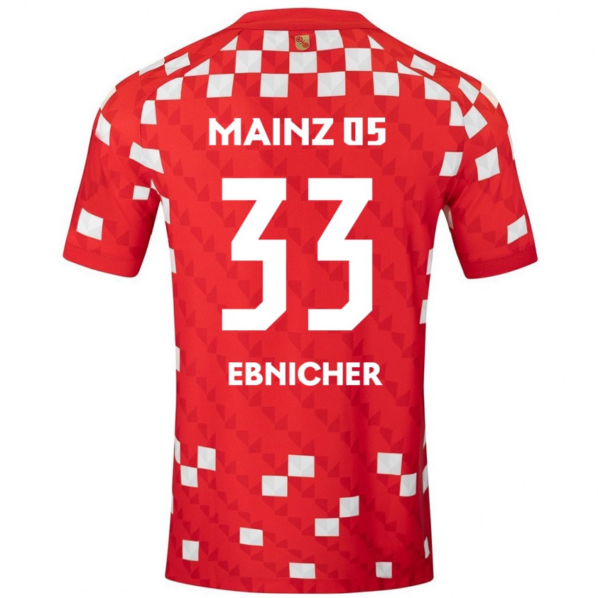 Men Football Sabine Ebnicher #33 White Red Home Jersey 2024/25 T-Shirt Australia