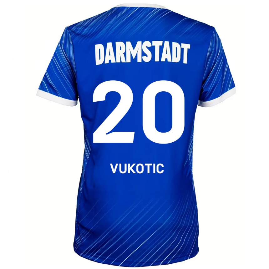 Men Football Aleksandar Vukotic #20 Blue White Home Jersey 2024/25 T-Shirt Australia