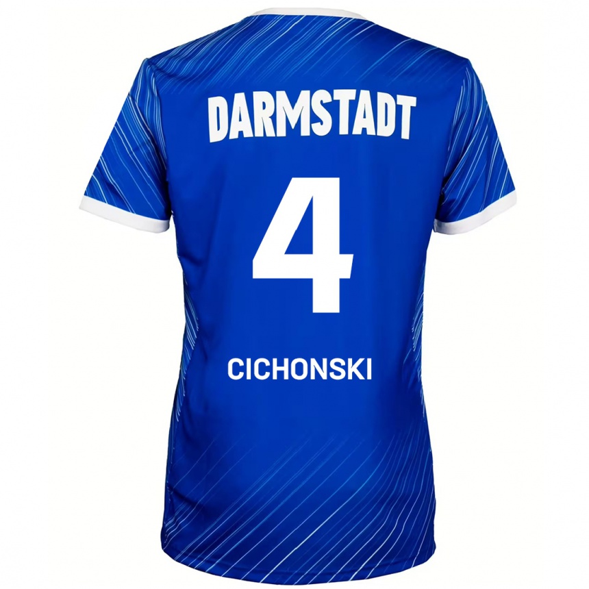 Men Football Florian Cichonski #4 Blue White Home Jersey 2024/25 T-Shirt Australia