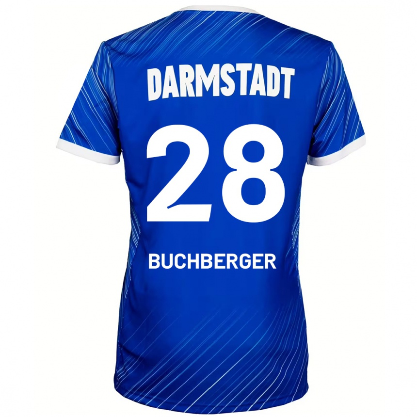 Men Football Jonas Buchberger #28 Blue White Home Jersey 2024/25 T-Shirt Australia