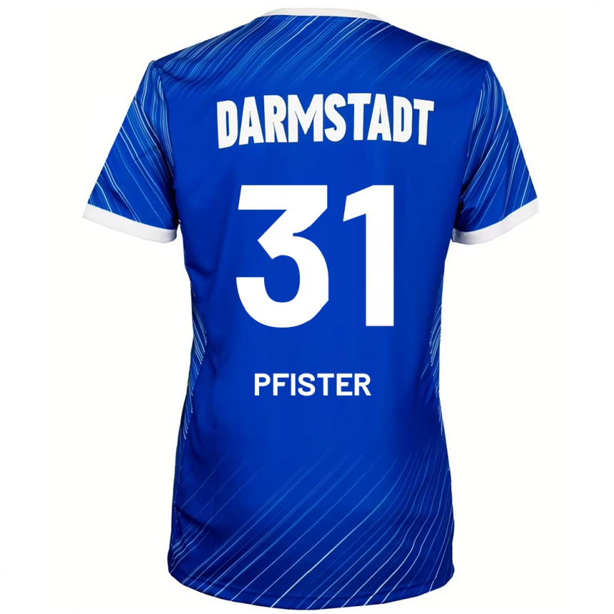 Men Football Max Pfister #31 Blue White Home Jersey 2024/25 T-Shirt Australia