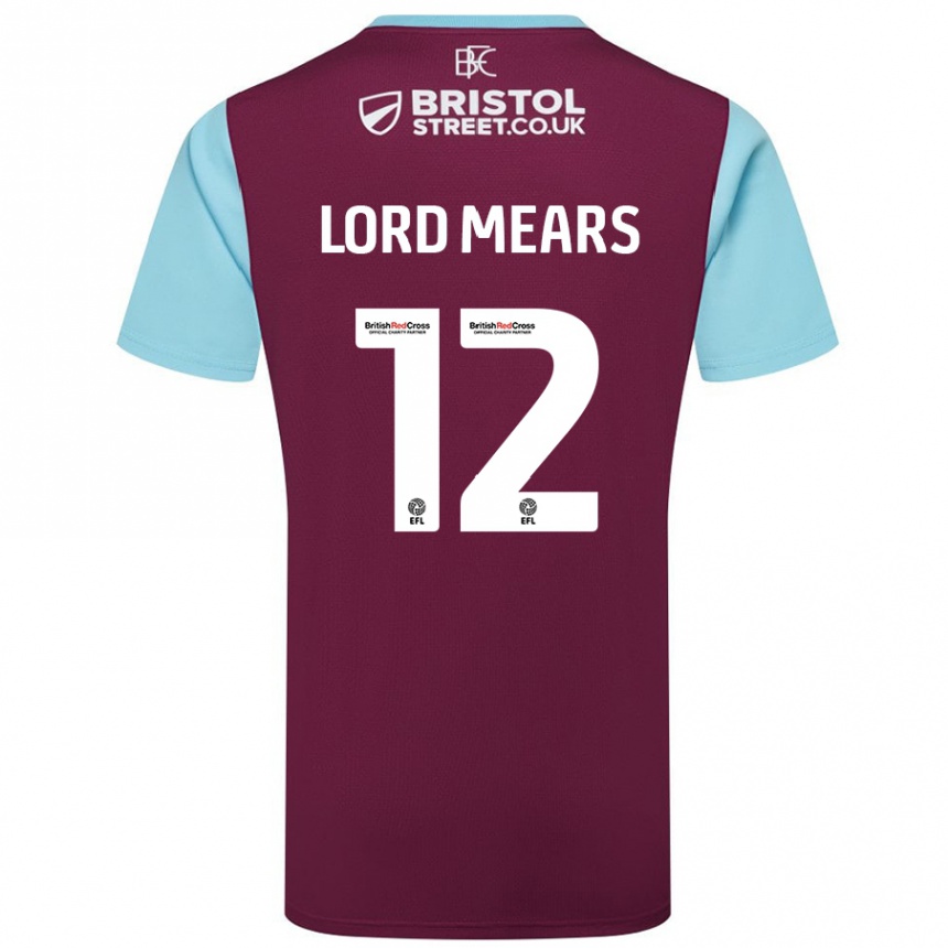 Men Football Rhema Lord-Mears #12 Burgundy Sky Blue Home Jersey 2024/25 T-Shirt Australia