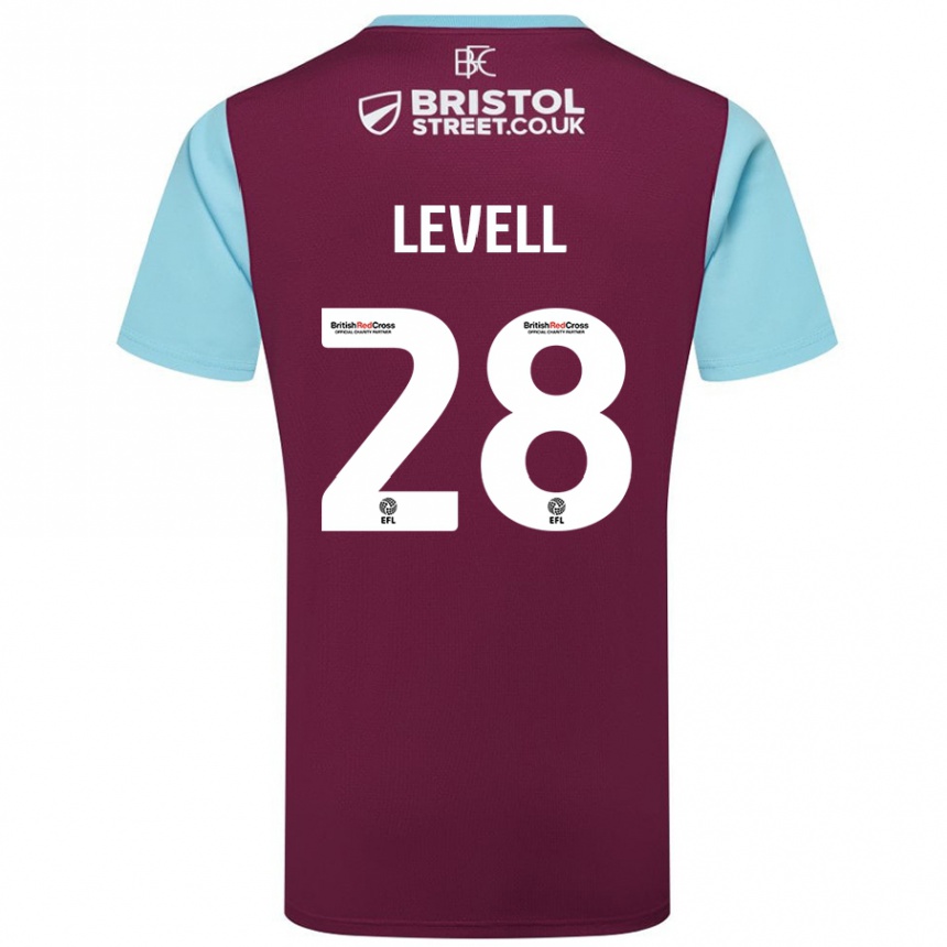 Men Football Kirstie Levell #28 Burgundy Sky Blue Home Jersey 2024/25 T-Shirt Australia