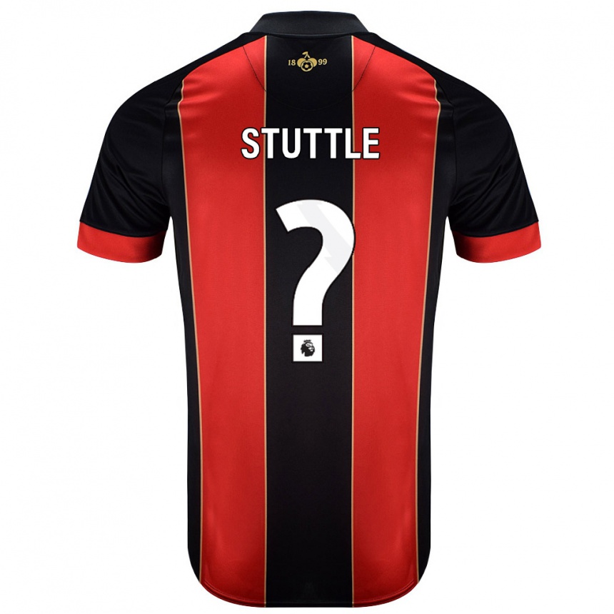 Men Football Jonny Stuttle #0 Red Black Home Jersey 2024/25 T-Shirt Australia