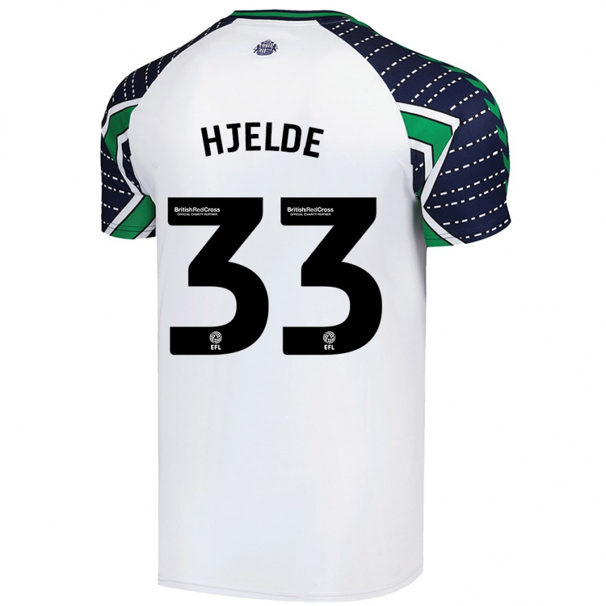 Men Football Leo Fuhr Hjelde #33 White Away Jersey 2024/25 T-Shirt Australia