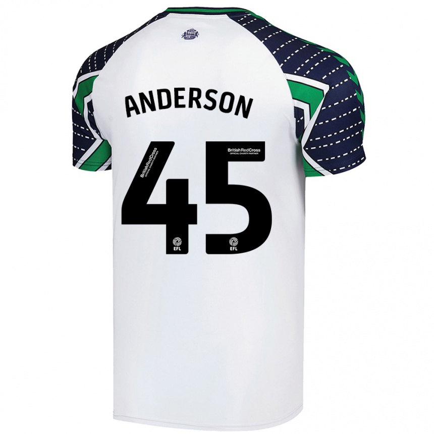 Men Football Joe Anderson #45 White Away Jersey 2024/25 T-Shirt Australia