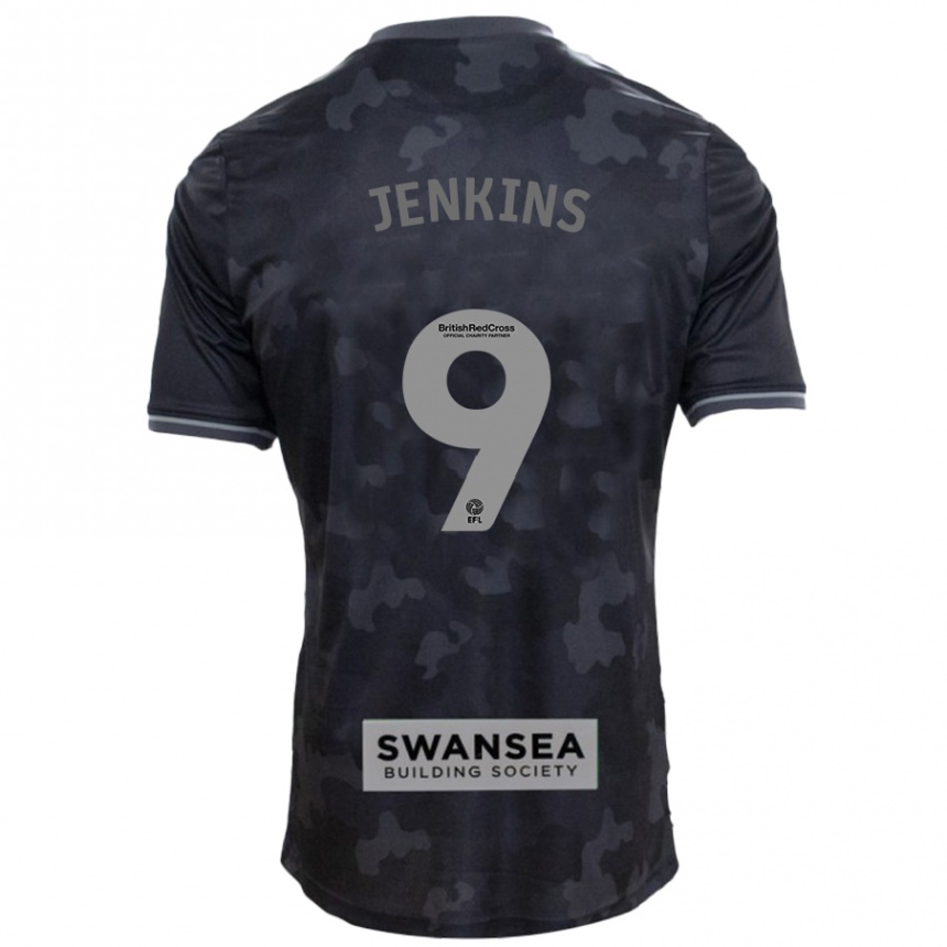 Men Football Nieve Jenkins #9 Black Away Jersey 2024/25 T-Shirt Australia