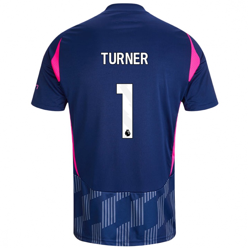 Men Football Matt Turner #1 Royal Blue Pink Away Jersey 2024/25 T-Shirt Australia