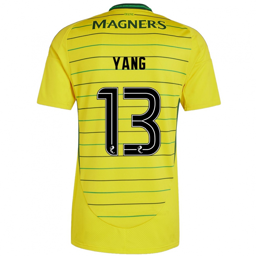 Men Football Hyun-Jun Yang #13 Yellow Away Jersey 2024/25 T-Shirt Australia