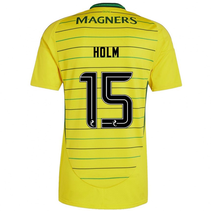 Men Football Odin Thiago Holm #15 Yellow Away Jersey 2024/25 T-Shirt Australia