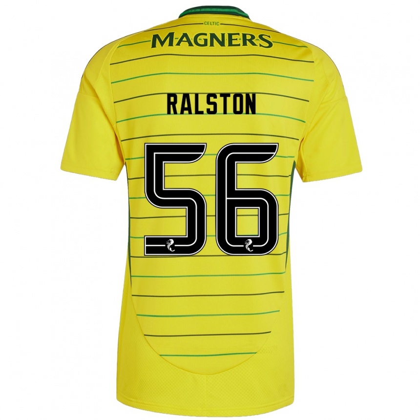 Men Football Anthony Ralston #56 Yellow Away Jersey 2024/25 T-Shirt Australia