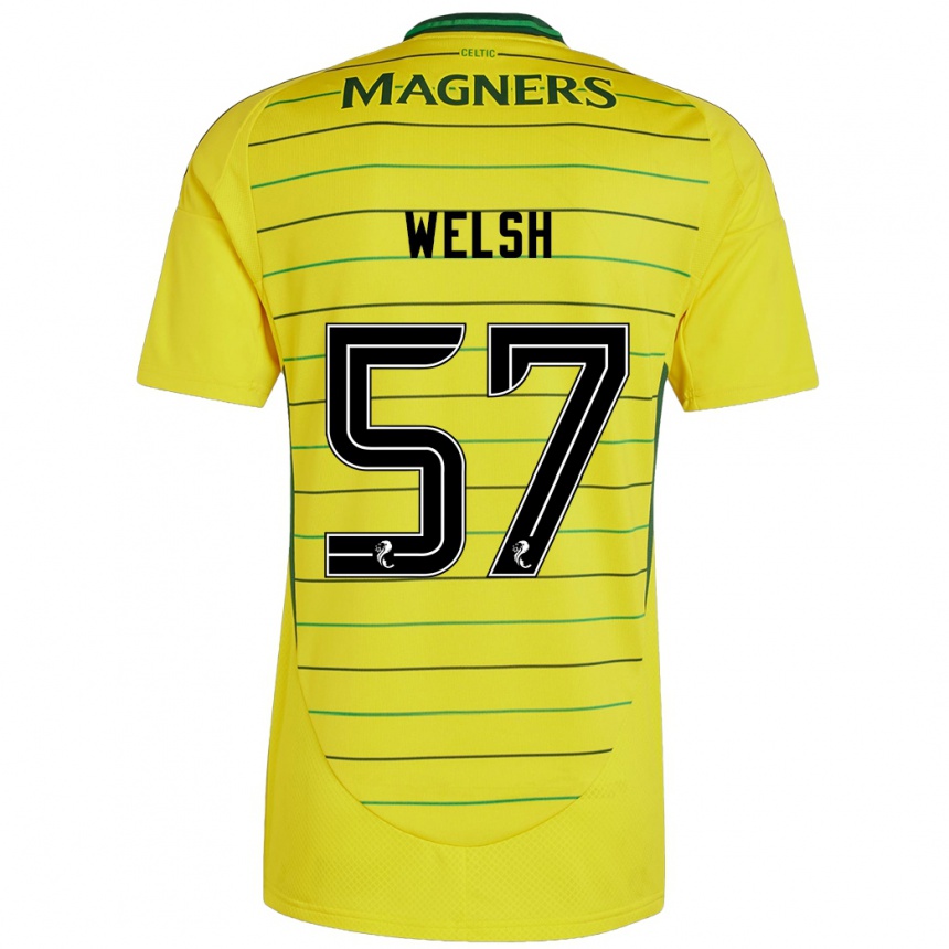 Men Football Stephen Welsh #57 Yellow Away Jersey 2024/25 T-Shirt Australia