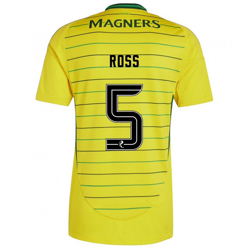 Men Football Natalie Ross #5 Yellow Away Jersey 2024/25 T-Shirt Australia