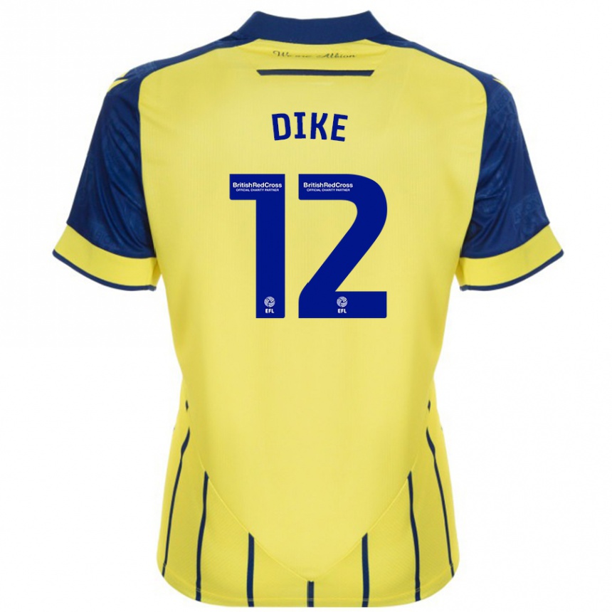 Men Football Daryl Dike #12 Yellow Blue Away Jersey 2024/25 T-Shirt Australia