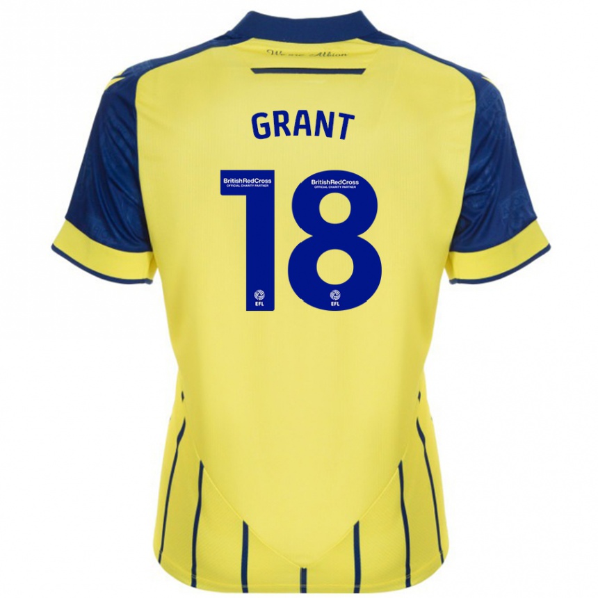 Men Football Karlan Grant #18 Yellow Blue Away Jersey 2024/25 T-Shirt Australia