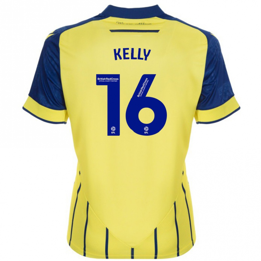 Men Football Martin Kelly #16 Yellow Blue Away Jersey 2024/25 T-Shirt Australia