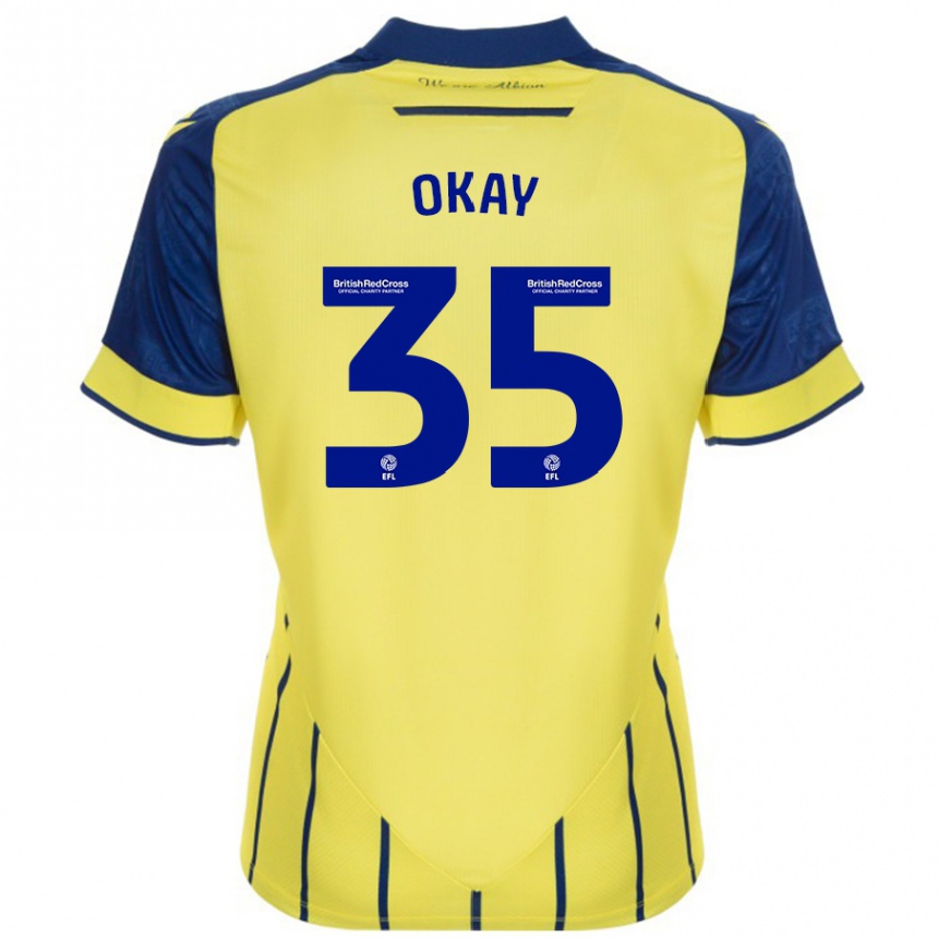 Men Football Okay Yokuşlu #35 Yellow Blue Away Jersey 2024/25 T-Shirt Australia