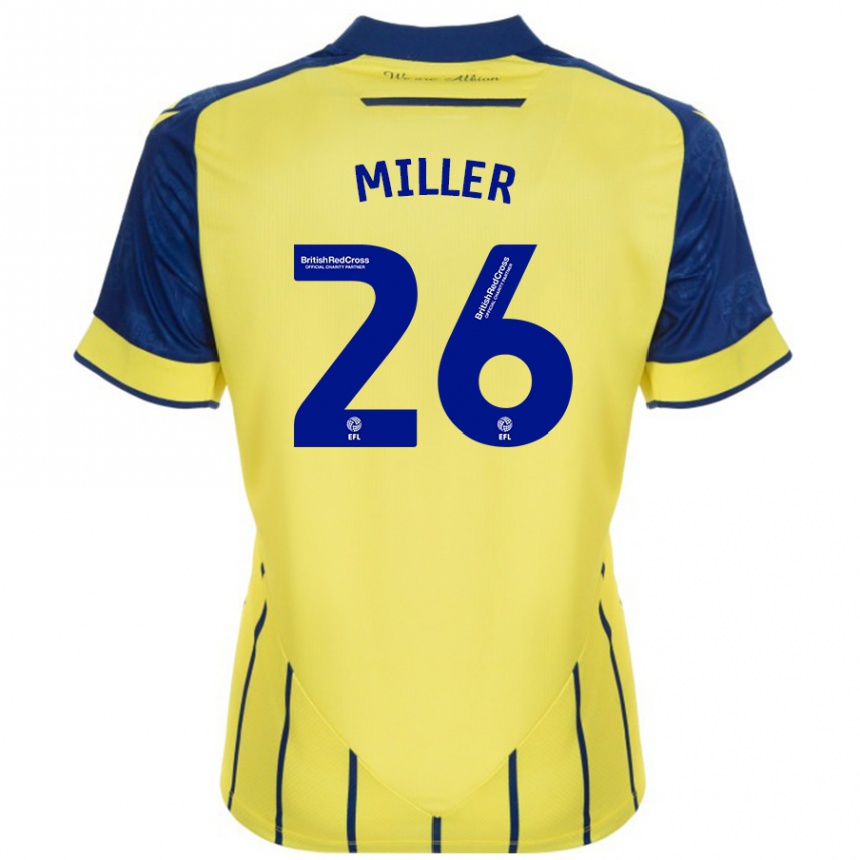 Men Football Nna Miller #26 Yellow Blue Away Jersey 2024/25 T-Shirt Australia