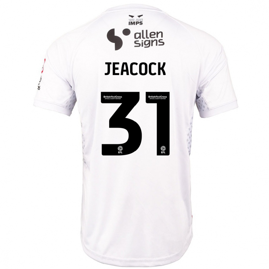 Men Football Zach Jeacock #31 Red White Away Jersey 2024/25 T-Shirt Australia