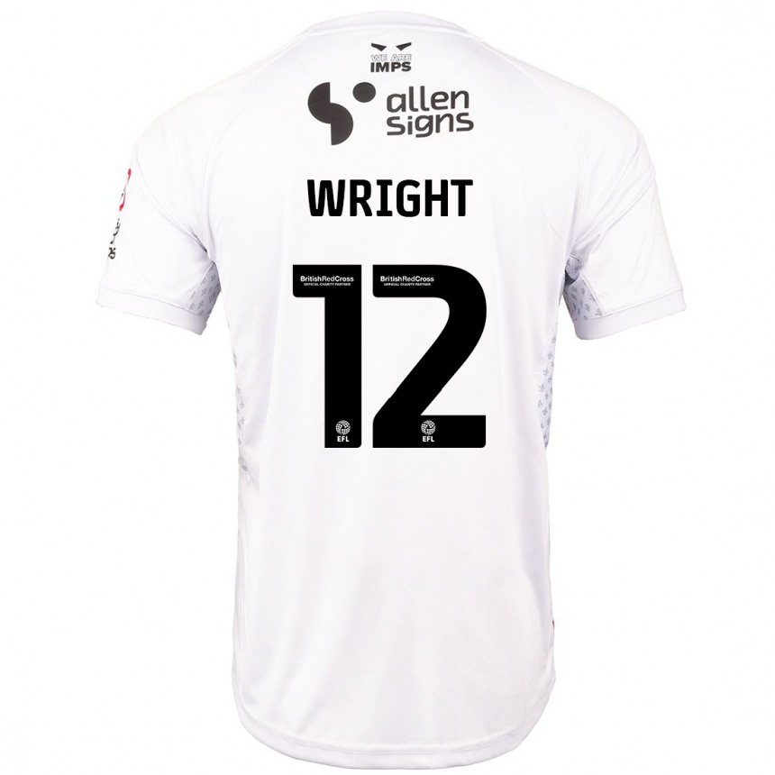 Men Football Jordan Wright #12 Red White Away Jersey 2024/25 T-Shirt Australia