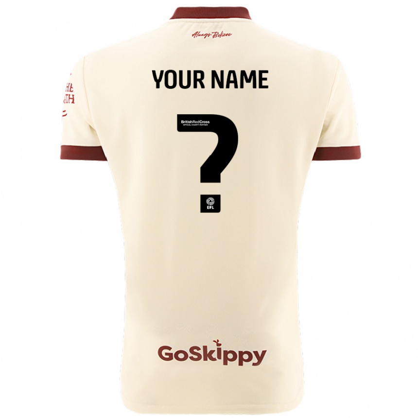 Men Football Your Name #0 Cream White Away Jersey 2024/25 T-Shirt Australia