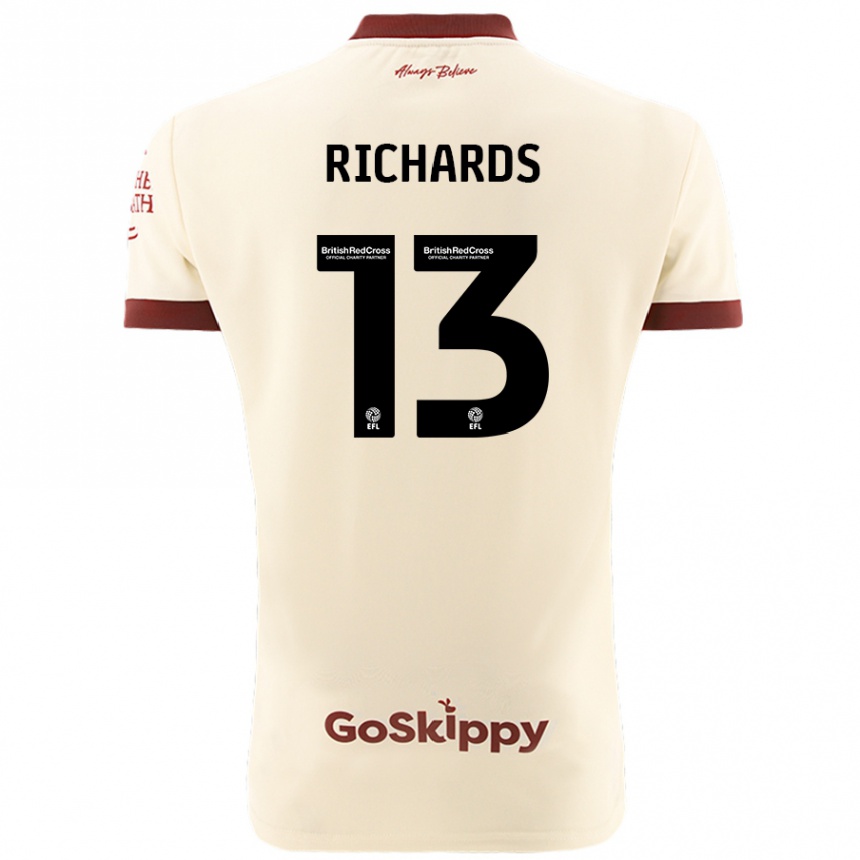 Men Football Harvey Wiles-Richards #13 Cream White Away Jersey 2024/25 T-Shirt Australia