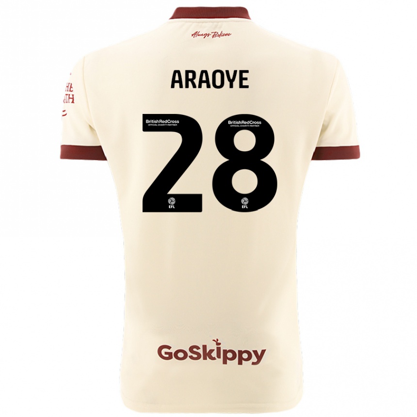 Men Football Raphael Araoye #28 Cream White Away Jersey 2024/25 T-Shirt Australia