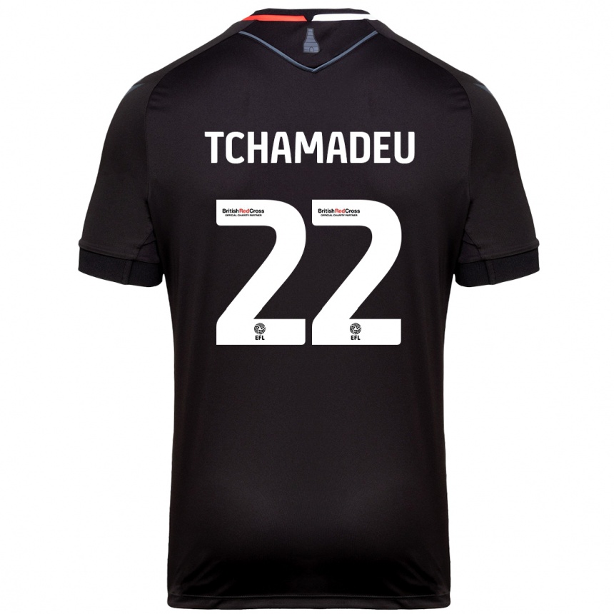 Men Football Junior Tchamadeu #22 Black Away Jersey 2024/25 T-Shirt Australia