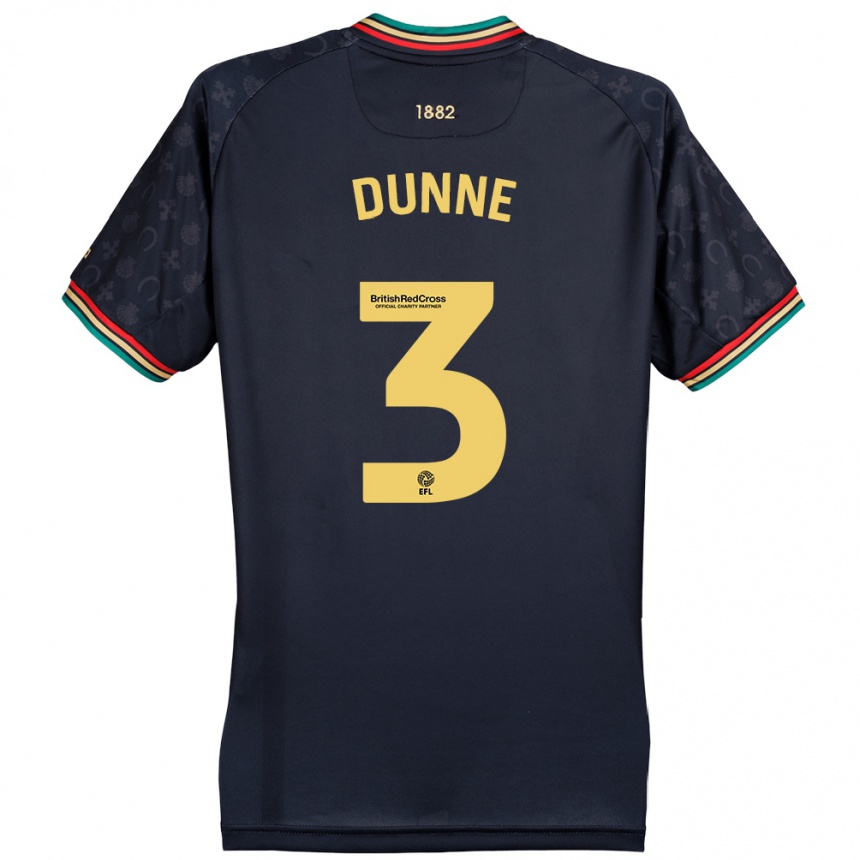 Men Football Jimmy Dunne #3 Dark Navy Blue Away Jersey 2024/25 T-Shirt Australia