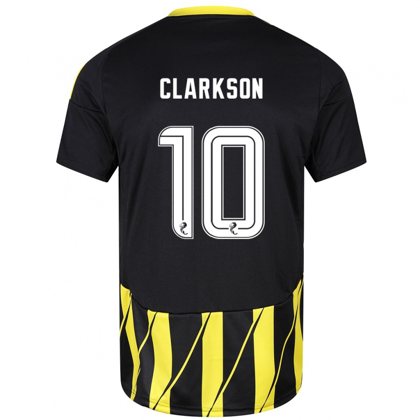 Men Football Leighton Clarkson #10 Black Yellow Away Jersey 2024/25 T-Shirt Australia