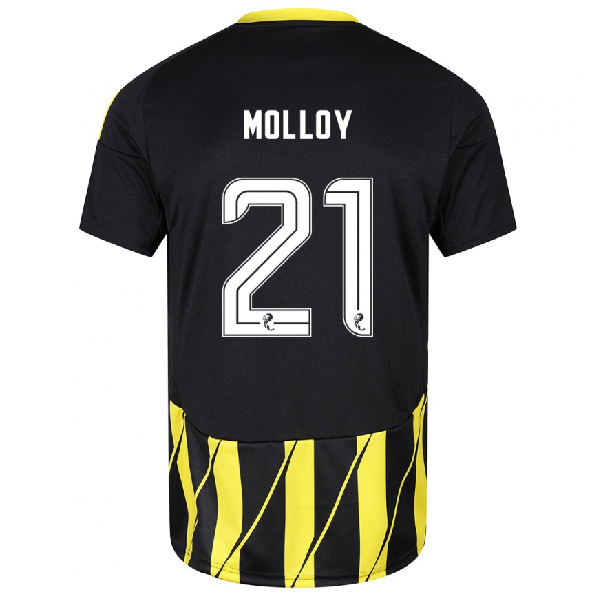 Men Football Gavin Molloy #21 Black Yellow Away Jersey 2024/25 T-Shirt Australia