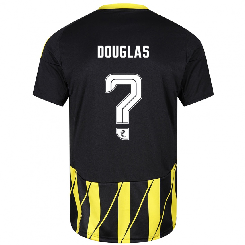 Men Football Connor Douglas #0 Black Yellow Away Jersey 2024/25 T-Shirt Australia