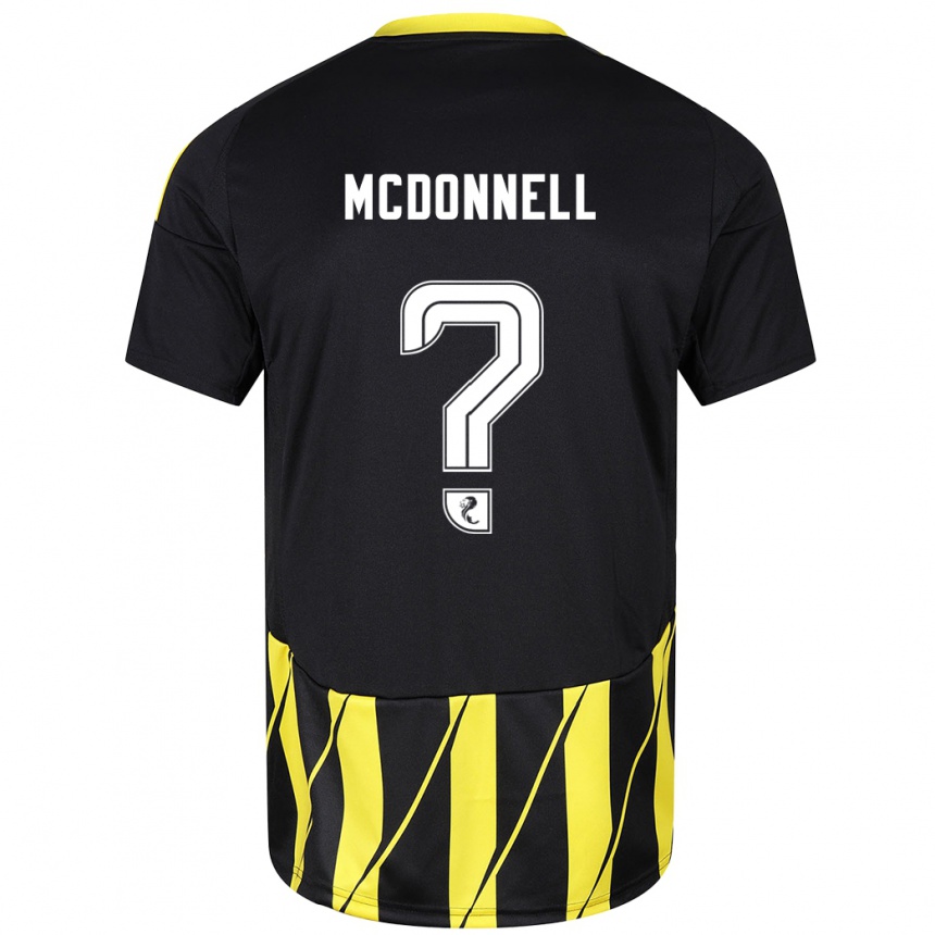 Men Football Noah Mcdonnell #0 Black Yellow Away Jersey 2024/25 T-Shirt Australia