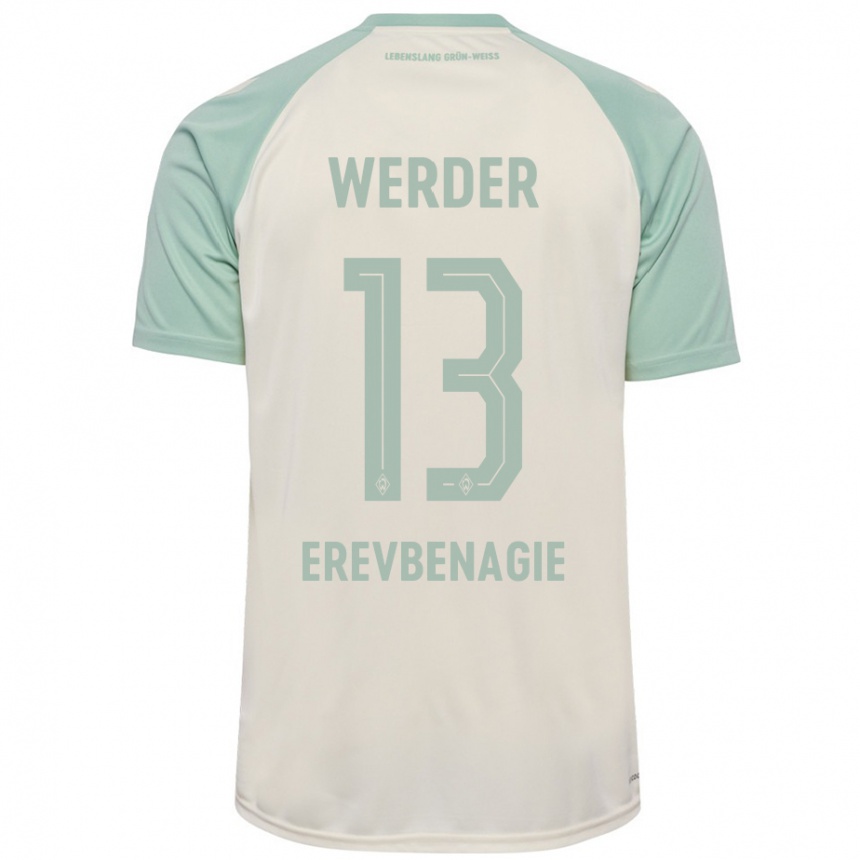 Men Football Paul Erevbenagie #13 Off-White Light Green Away Jersey 2024/25 T-Shirt Australia